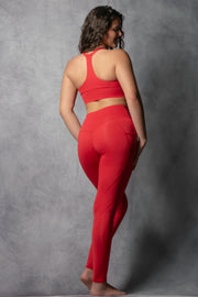 Blaze Leggings with Pockets - Red