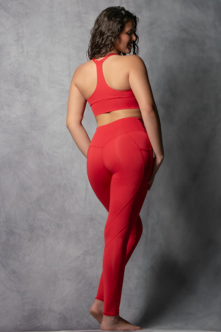 Blaze Leggings with Pockets - Red