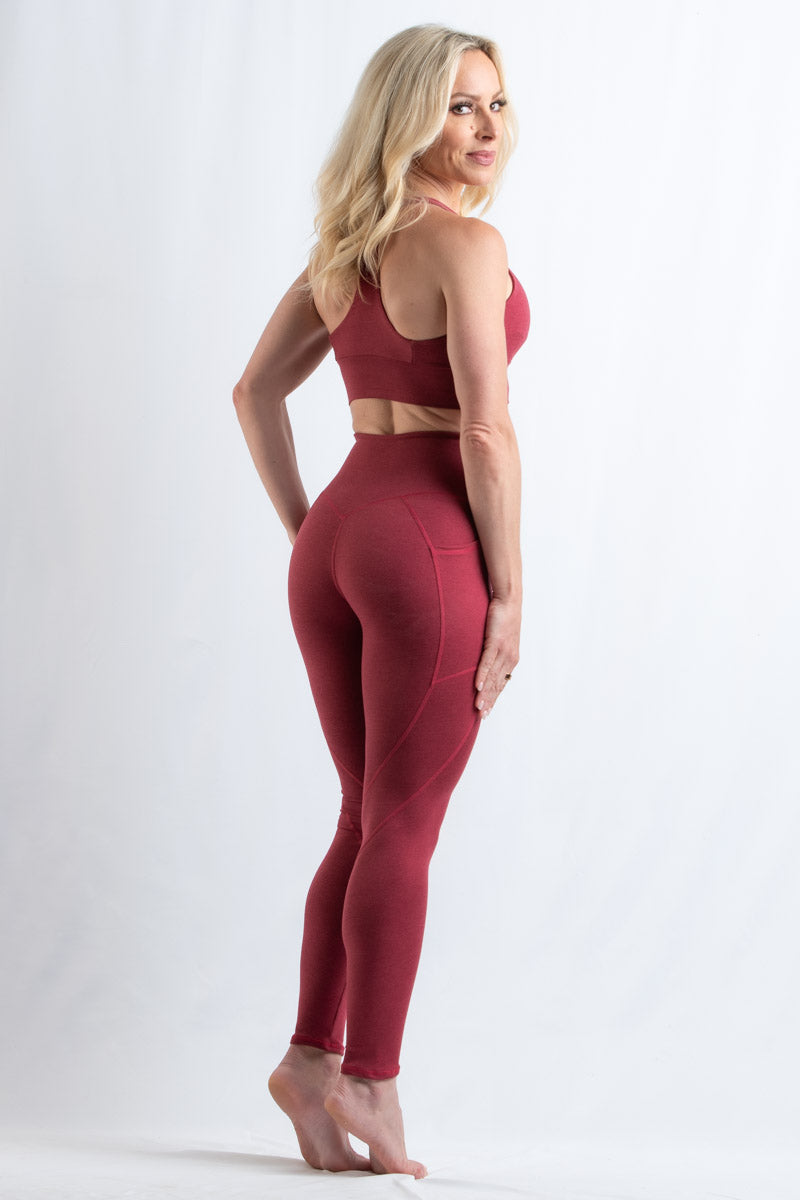 Blaze Leggings with Pockets - Cranberry – Blessed Bodywear