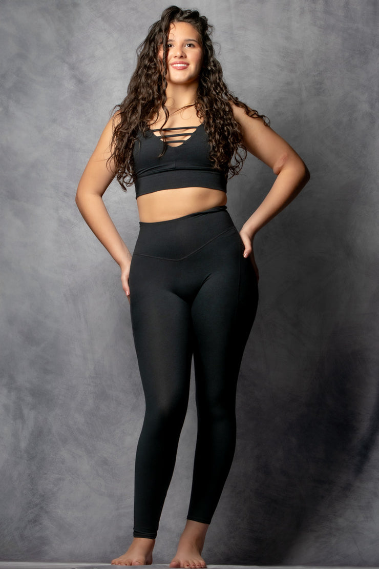 Blaze Leggings with Pockets - Black Lava (Heather Black)