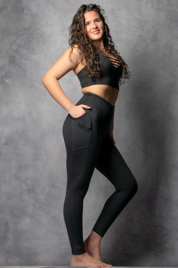 Blaze Leggings with Pockets - Black Lava (Heather Black)