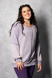 Raglan Sleeve Sweatshirt - Purple