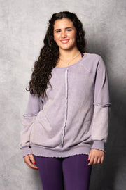 Raglan Sleeve Sweatshirt - Purple