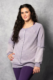 Raglan Sleeve Sweatshirt - Purple
