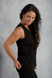 V Neck Tank - Black